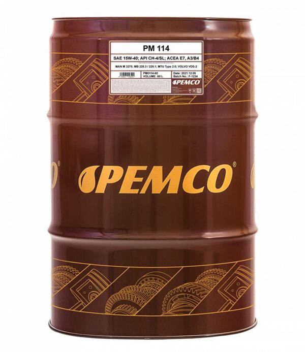 370589.jpg PEMCO 114 15W-40 E7 - 60L