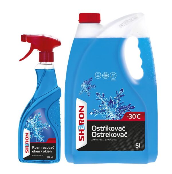 370881.jpg SHERON Nemrznúca zmes -30 °C - 5L + SHERON Rozmrazovač okien - 500ml