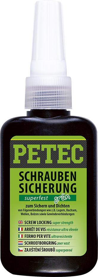 PETEC Zaisťovač skrutiek supersilný zelená - 50g fľaša