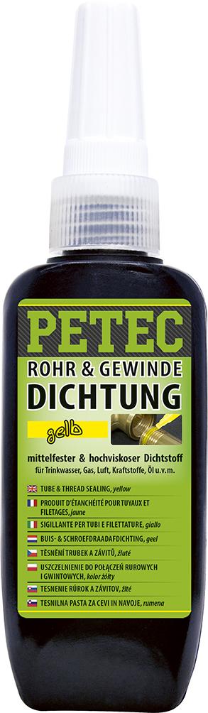 371788.jpg PETEC Tmel na potrubia a závity, vysoká pevnosť žltá - 50g fľaša