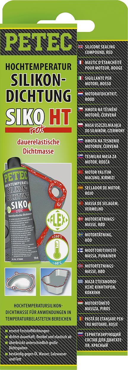 371796.jpg PETEC vysokoteplotné silikónové tesnenie SIKO, trvalo pružné červené - 70ml tuba blistrová
