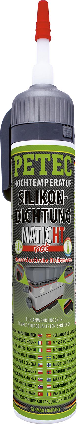 371797.jpg PETEC Vysokoteplotné silikónové tesnenie MATIC, trvalo pružné červené - 200ml automatická plechovka