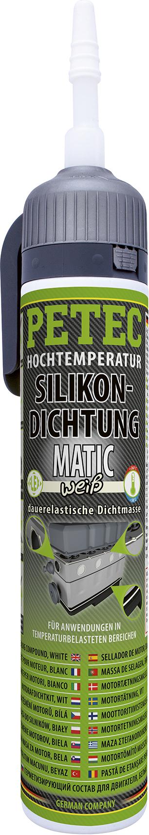 371798.jpg PETEC Vysokoteplotné silikónové tesnenie MATIC, trvalo pružné biele - 200ml automatická plechovka