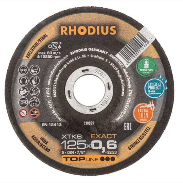 496764.jpg RHODIUS Rezný kotúč XTK6 EXACT - 125x0,6x22,23mm