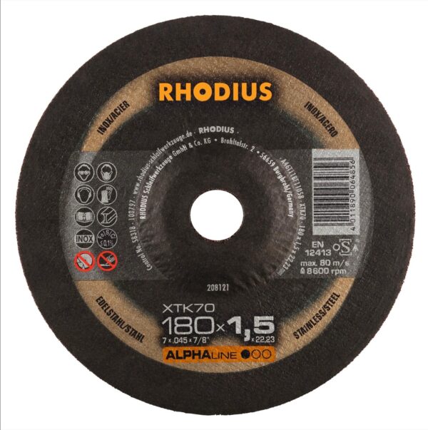 496770-1.jpg RHODIUS Rezný kotúč XTK70 - 180x1,5x22,23mm