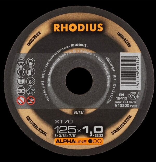 496813-1.jpg RHODIUS Rezný kotúč XT70 - 125x1,0x22,23mm